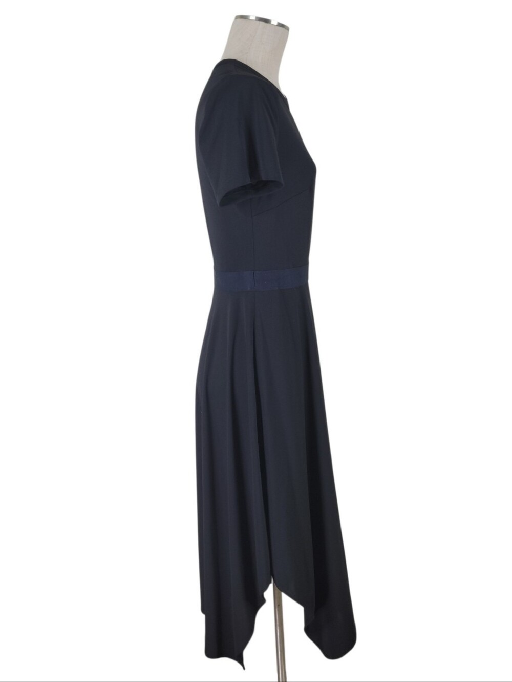 Karl Lagerfeld Fit N Flare Dress Size L Black Handkerchief Hem Short Sleeve New - Picture 3 of 12